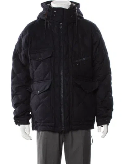 Pre-owned Moncler Wool Parka In Blue