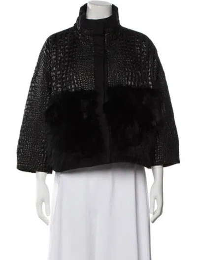 Pre-owned Moncler Wool Patterned Jacket In Black