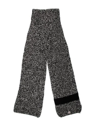 Pre-owned Moncler Wool Patterned Scarf In Black