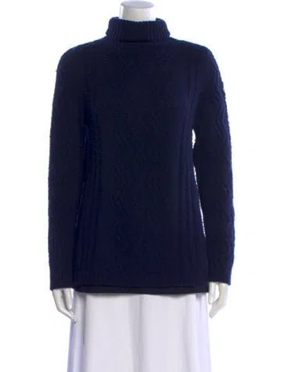 Pre-owned Moncler Wool Patterned Sweater In Blue