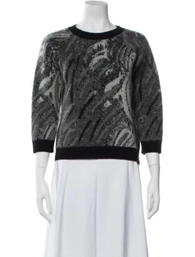 Pre-owned Moncler Wool Patterned Sweatshirt In Grey