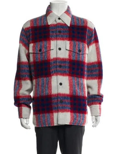 Pre-owned Moncler Wool Plaid Print Jacket In Multi