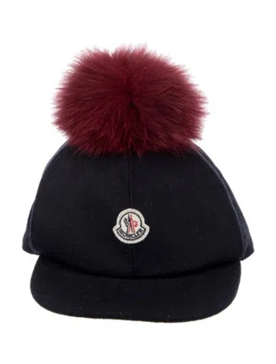 Pre-owned Moncler Wool Pom Pom Baseball Cap In Multi