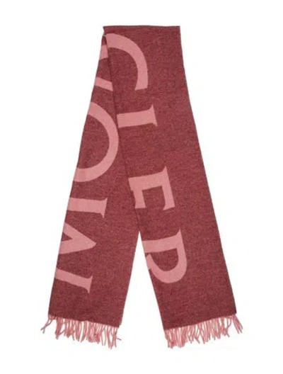 Pre-owned Moncler Wool Printed Scarf In Pink