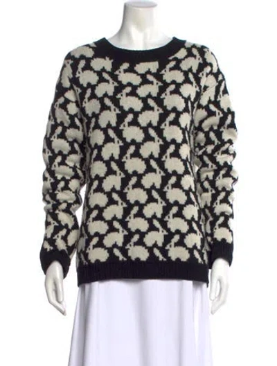 Pre-owned Moncler Wool Printed Sweater In Black