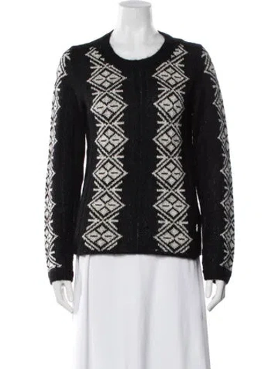 Pre-owned Moncler Wool Printed Sweater In Black