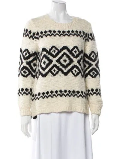 Pre-owned Moncler Wool Printed Sweater In White