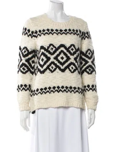 Pre-owned Moncler Wool Printed Sweater In White