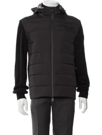 Pre-owned Moncler Wool Puffer Coat In Black