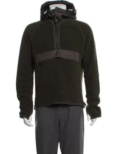 Pre-owned Moncler Wool Puffer Coat In Green