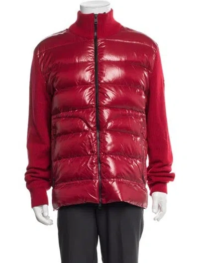 Pre-owned Moncler Wool Puffer Coat In Red