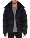 Moncler Wool Puffer Down Coat In Blue