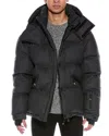 Moncler Wool Puffer Down Coat In Gray