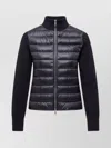 Moncler Women Nylon Down Jacket With Virgin Wool Inserts In Blue