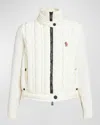 Moncler Grenoble Women Padded Jacket With Wool Sleeves In Natural