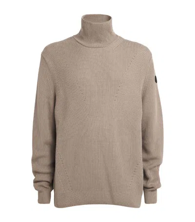 Moncler Wool Rollneck Sweater In Brown