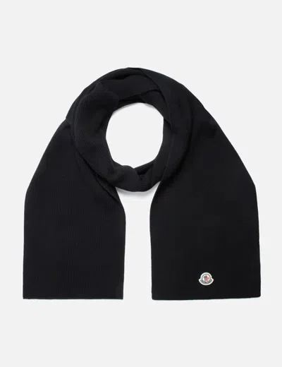 Moncler Wool Scarf In Black