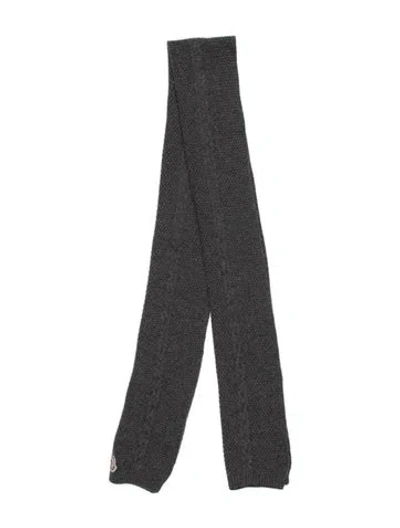 Pre-owned Moncler Wool Scarf In Gray