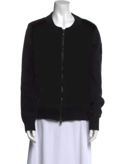 Pre-owned Moncler Wool Scoop Neck Sweater In Black