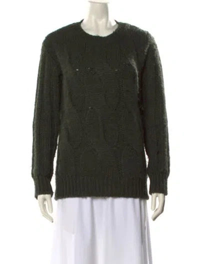 Pre-owned Moncler Wool Scoop Neck Sweater In Green