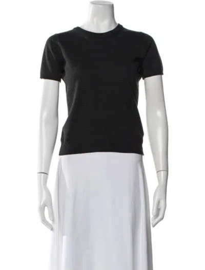 Pre-owned Moncler Wool Scoop Neck Top In Grey