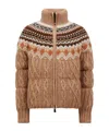 Moncler Wool, Mohair & Alpaca Short Down Jacket Multicolor In Brown