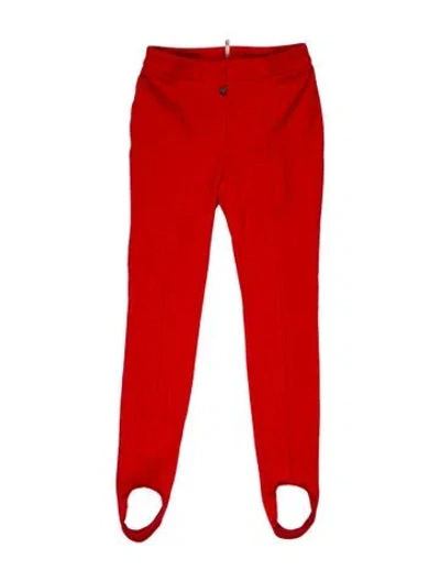 Pre-owned Moncler Wool Skinny Leg Pants In Red