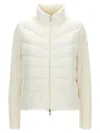 Moncler Wool Sleeve Insert Down Jacket In Neutral