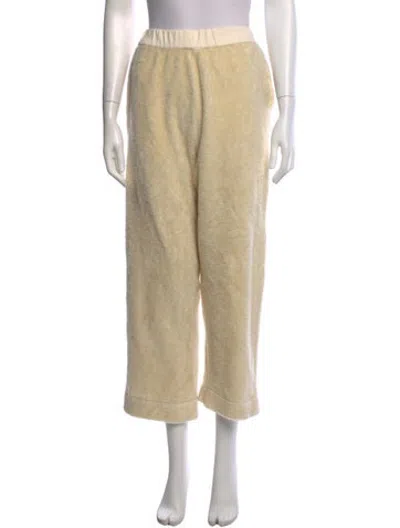 Pre-owned Moncler Wool Straight Leg Pants In Gold/metallic