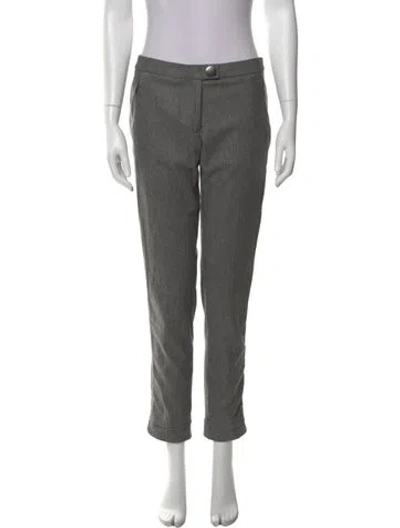 Pre-owned Moncler Wool Straight Leg Pants W/ Tags In Gray