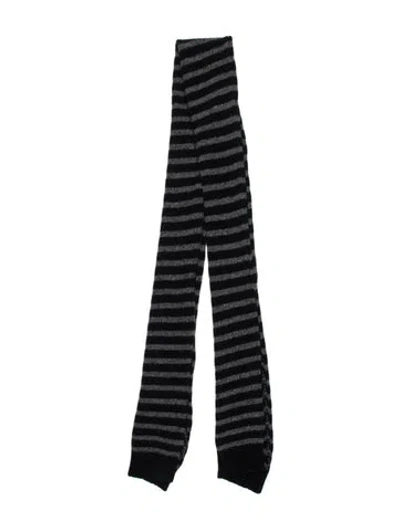 Pre-owned Moncler Wool Striped Scarf In Blue