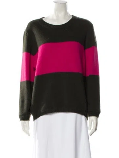 Pre-owned Moncler Wool Striped Sweater In Black