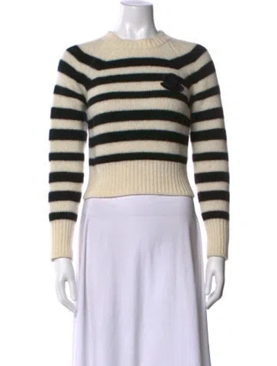 Pre-owned Moncler Wool Striped Sweater In Neutrals