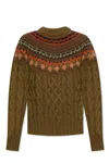 Moncler Carded Virgin Wool Crewneck Sweater In Brown
