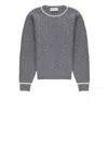 Moncler Pull En Laine À Bords Rayés In Gray