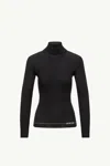 Moncler Wool T-neck In Black
