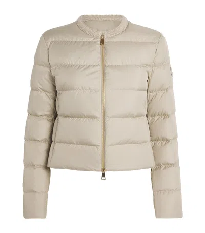 Moncler Wool-trim Mauvezin Puffer Jacket In Neutral