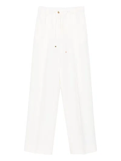 Moncler Wool Trousers In White