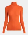 Moncler Wool Turtleneck In Orange