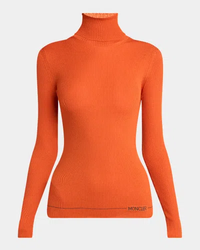 Moncler Wool Turtleneck In Orange