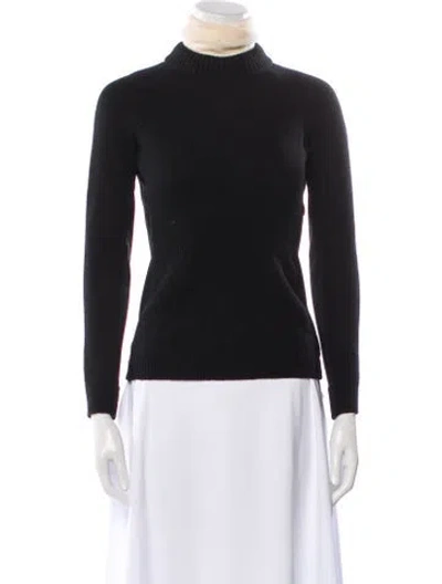 Pre-owned Moncler Wool Turtleneck Sweater In Black