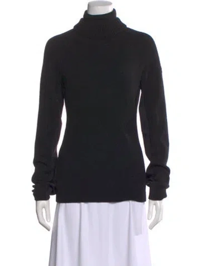 Pre-owned Moncler Wool Turtleneck Sweater In Black