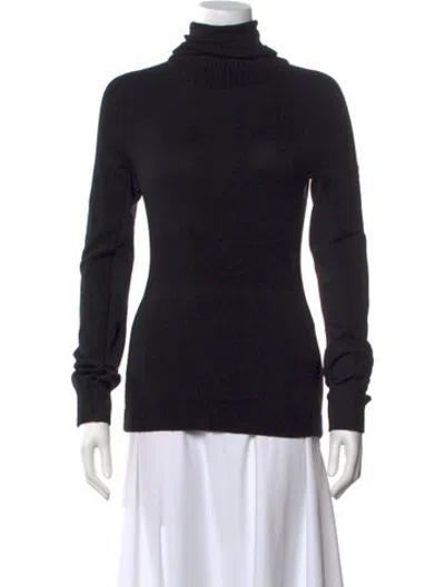 Pre-owned Moncler Wool Turtleneck Sweater In Black