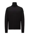 Moncler Men's Virgin Wool Turtleneck Sweater In Black