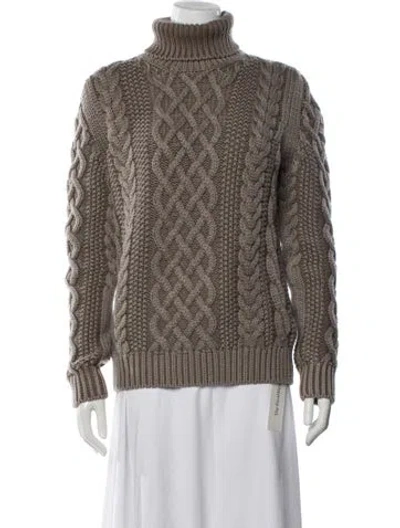 Pre-owned Moncler Wool Turtleneck Sweater In Brown