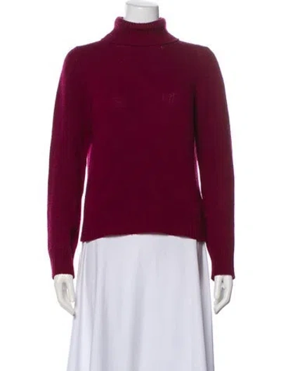 Pre-owned Moncler Wool Turtleneck Sweater In Burgundy