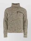 Moncler Wool Turtleneck Sweater For Versatile Styling In Neutral