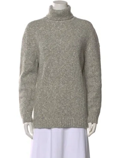 Pre-owned Moncler Wool Turtleneck Sweater In Gray