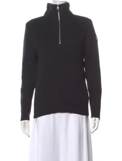 Pre-owned Moncler Wool Turtleneck Sweater In Gray