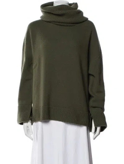 Pre-owned Moncler Wool Turtleneck Sweater In Green
